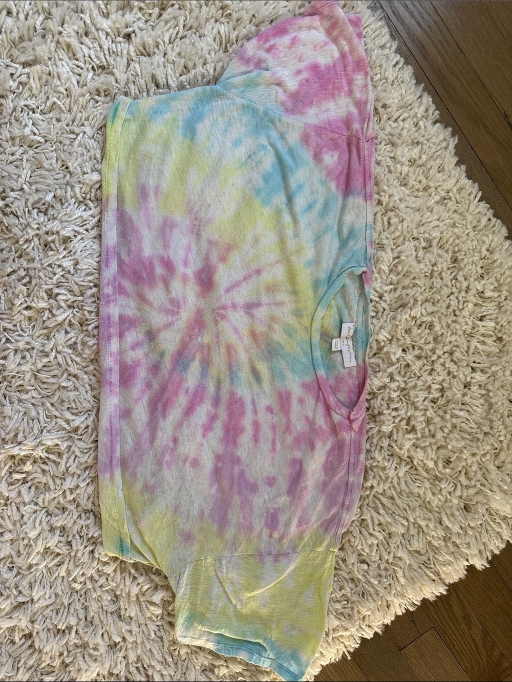 Spiritual Gangster Pastel Tie-Dye Crop Top in Pink, Blue & Yellow